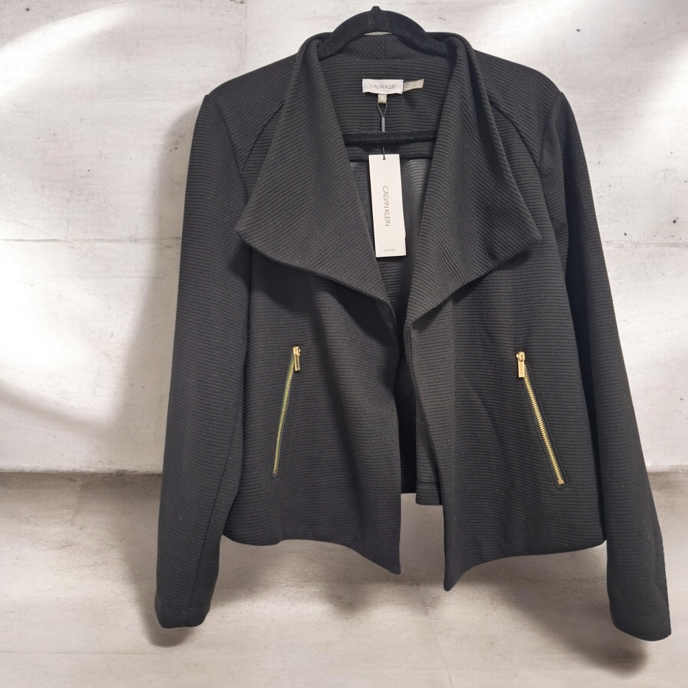 Calvin Klein Black Blazer with Gold Accents
